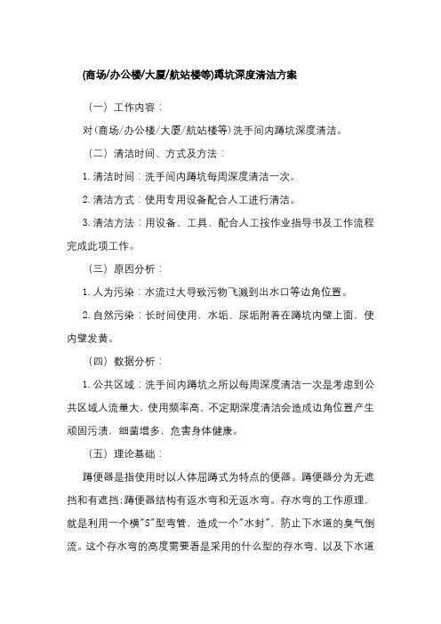 (商场办公楼大厦航站楼等) 洗手间蹲坑深度清洁方案