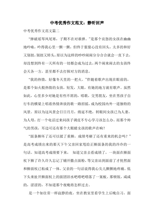 中考优秀作文范文：静听回声.doc