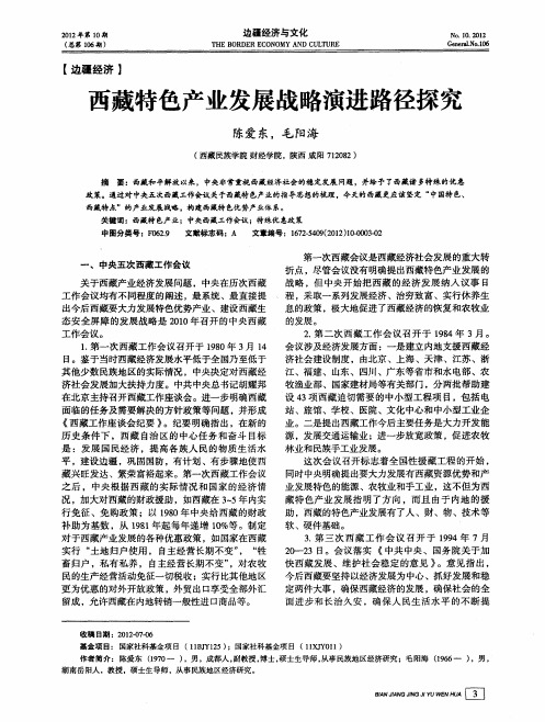西藏特色产业发展战略演进路径探究