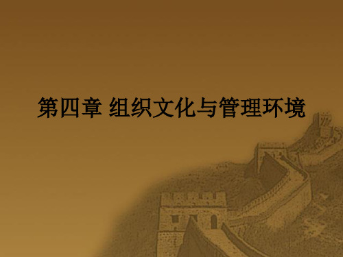 管理学 组织文化与管理环境