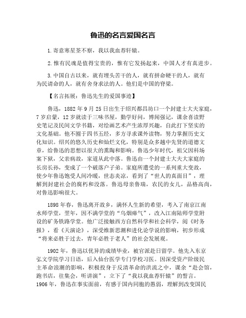 鲁迅的名言爱国名言