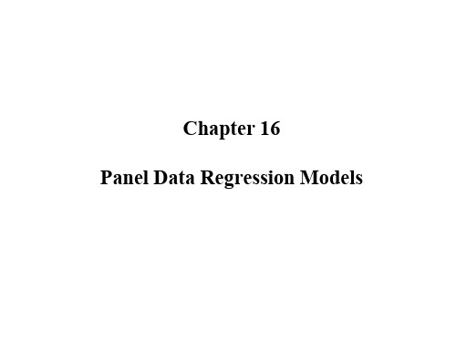 计量经济学(英文PPT)Chapter 16 Panel Data Regression Models
