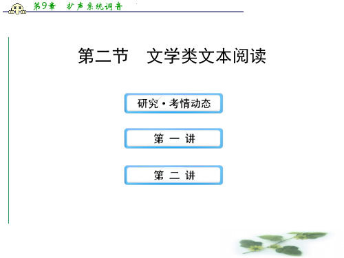 高考语文总复习(新课标 浙江)课件：2.2 第二节  文学类文本阅读