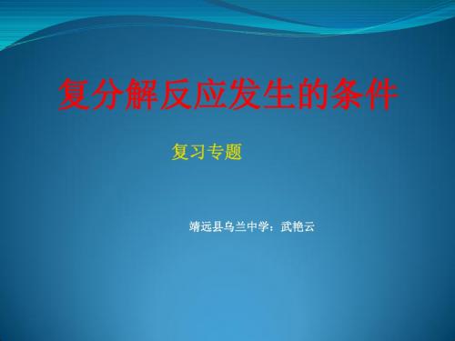 复分解反应专题