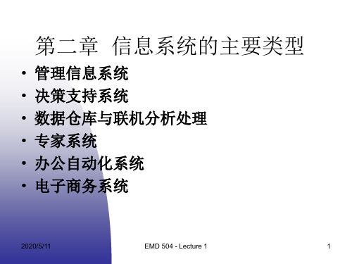 信息系统的主要类型