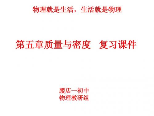 质量与密度的复习公开课