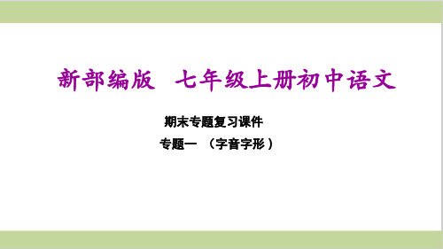 部编(统编)人教版七年级上册初中语文 期末总复习课件 专题一  字音字形