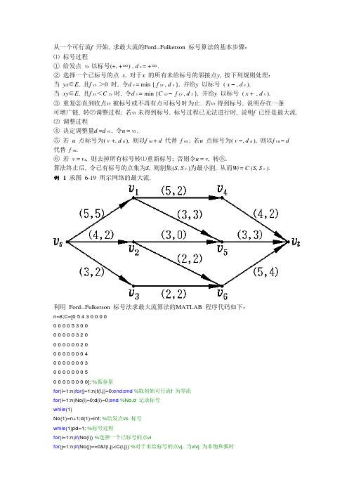 最大流算法MATLAB