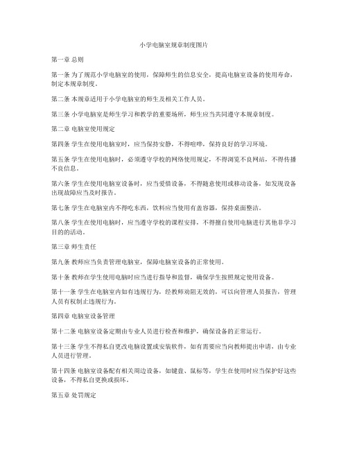 小学电脑室规章制度图片