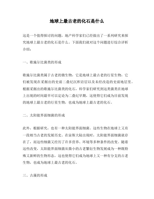 地球上最古老的化石是什么