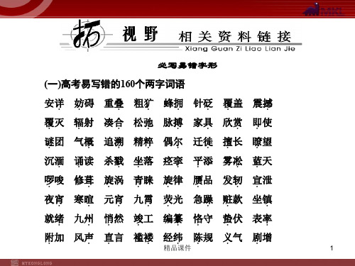 【精品教学课件】2020(新增5页)课标高考总复习·语文 专题2 识记并正确书写现代 常用规范汉字 