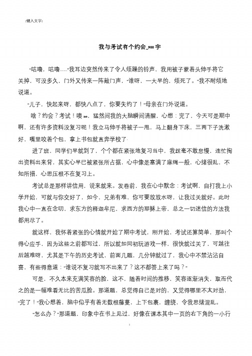 我与考试有个约会_900字