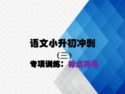 六年级下册语文小升初课件 标点符号-全国通用