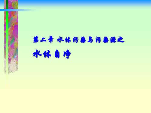 第二章-水体污染与污染源之水体自净