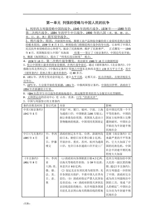 北师大历史中考复习Word文档