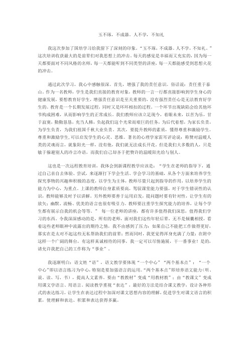 玉不琢,不成器。人不学,不知礼