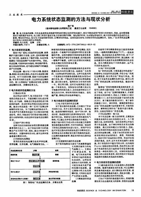 电力系统状态监测的方法与现状分析