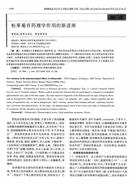松果菊苷药理学作用的新进展