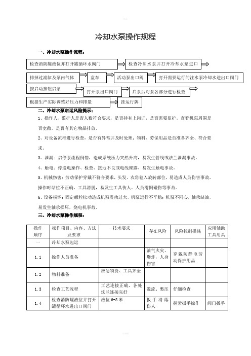冷却水泵操作规程