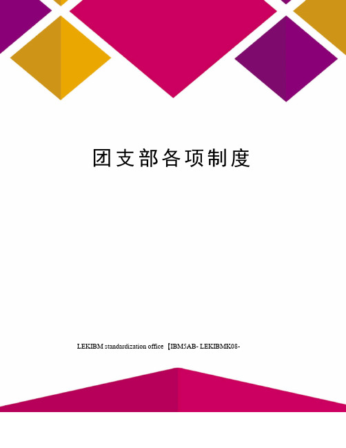 团支部各项制度