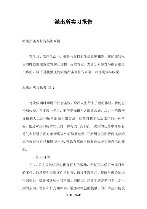 派出所实习报告