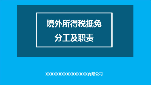 境外税收境内抵免分工及职责课件