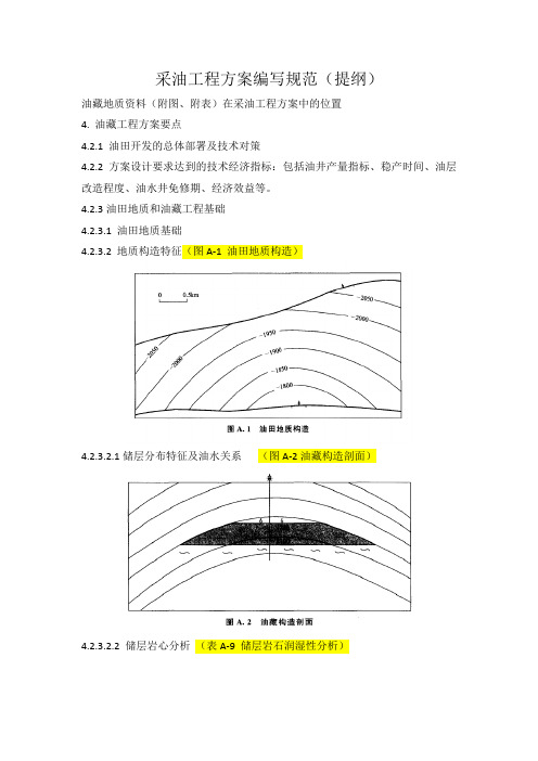 采油工程方案编写规范-油藏地质部分