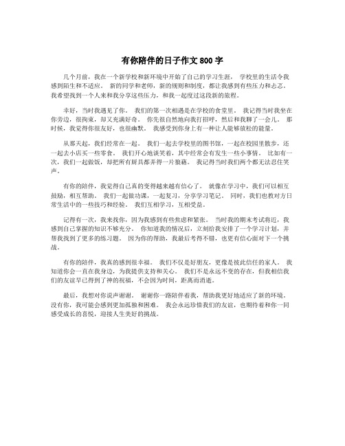 有你陪伴的日子作文800字
