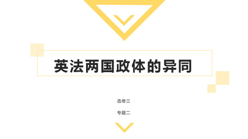 高中政治人教版选修三专题2.4英法两国政体的异同 课件(共31张PPT)