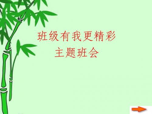 主题班会 班级有我更精彩