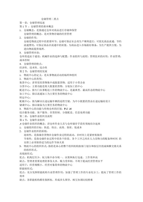 仓储管理二重点