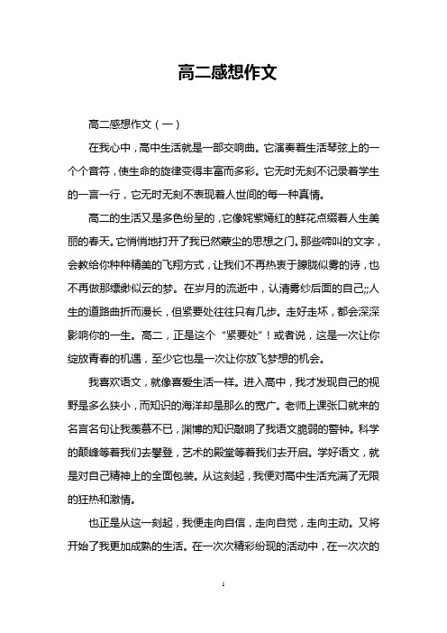 高二感想作文