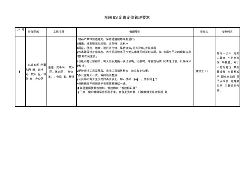 车间6S定置定位管理规定