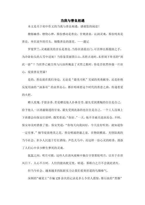 当我与善良相遇_初中作文