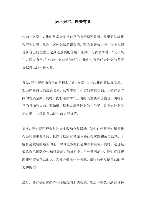 天下兴亡匹夫有责