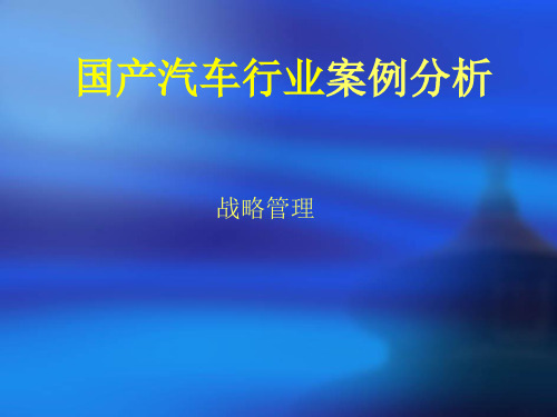 国产汽车行业案例分析-文档资料