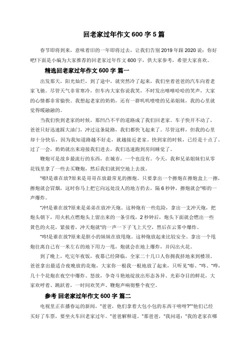 回老家过年作文600字5篇