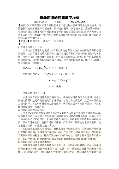 弯曲河道的河床演变浅析