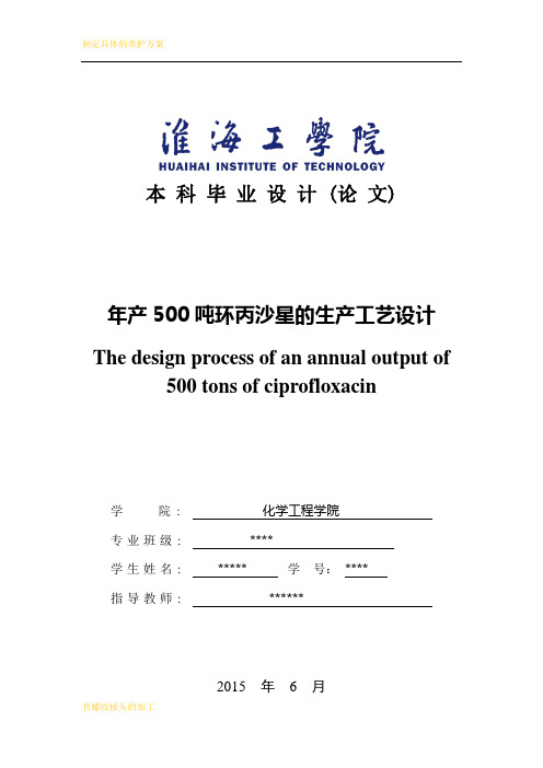 年产500吨环丙沙星的生产工艺设计
