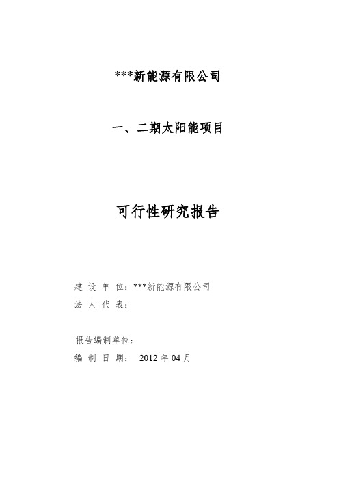 新能源有限公司一、二期项目可行性研究报告