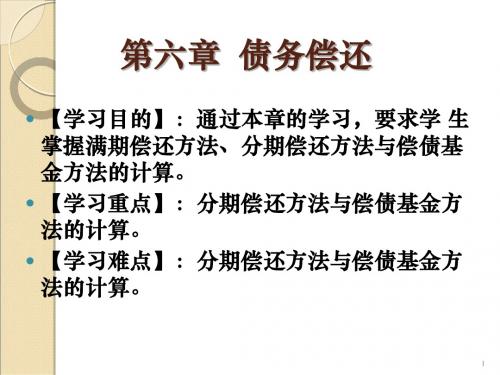 第六讲 债务偿还