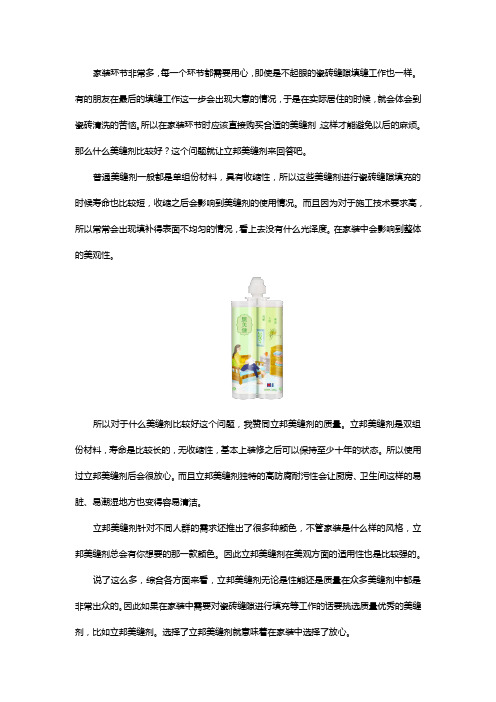 什么美缝剂比较好,立邦给你说真相
