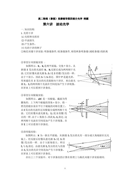 高二物理竞赛辅导光学例题