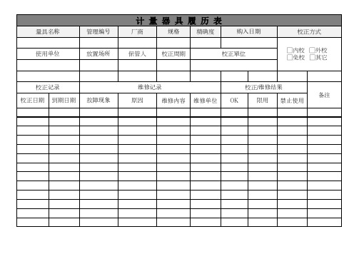 计量器具履历表