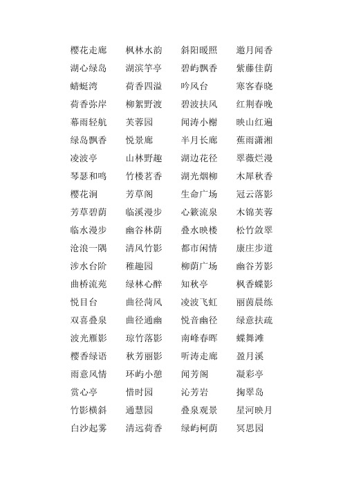 景点起名参考