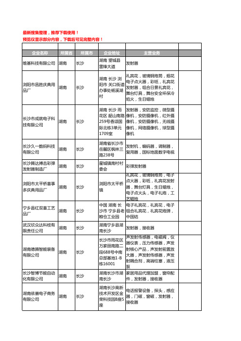 新版湖南省长沙发射器工商企业公司商家名录名单联系方式大全15家