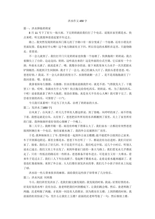 洪水作文450字优秀作文