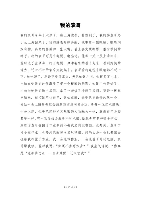 我的表哥_初二作文