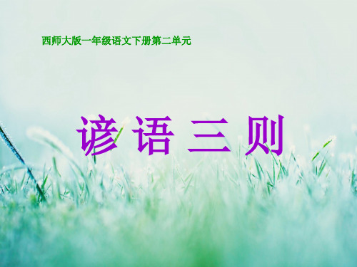 西师大版一年级语文谚语三则PPT课件