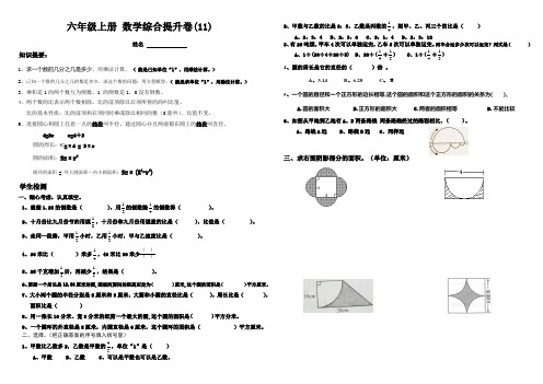 人教版六年级上册数学提升测试卷11